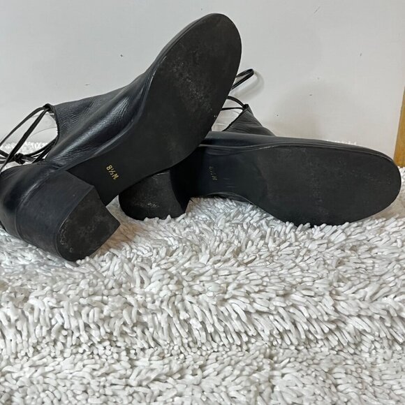 Steve Madden Vintage Chunky Heel Open Side Lace Ankle Closed Toe Bootie Black 8. - Picture 12 of 15